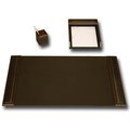 Workstation Walnut & Leather  Desk Set, 3PK TH266533